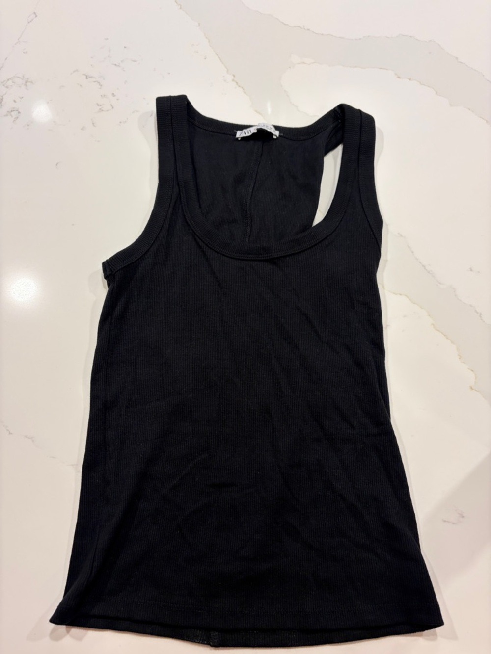 Zara Black Ribbed Tank Top -